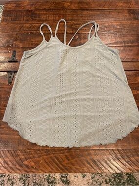 Unk Light Sage Eyelet Spaghetti-Strap Tank Top